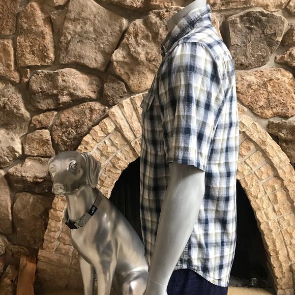 Carhartt Button Down Plaid Short Sleeve Cotton Shirt Men's Size Medium - Picture 3 of 7